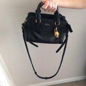 Alexander McQueen Zip Tote Bag Black Leather